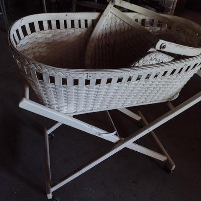 Vintage Baby Bassinet with Stand