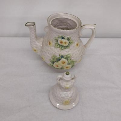 Large, Painted Japanese Ceramic Tea Pot- Approx 13