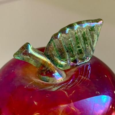 LOT 3 B: 1986 Glass Apple created w/ Mount St. Helens Ash, Spoontiques Cape Hatteras North Carolina Lighthouse Figurine, Dragon Figurine...