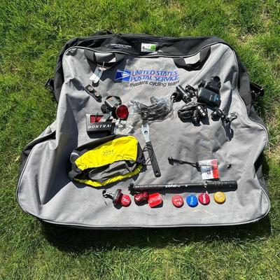 LOT 35B: United States Postal Service Masters Cycling Team Bag & Bicycle Accessories