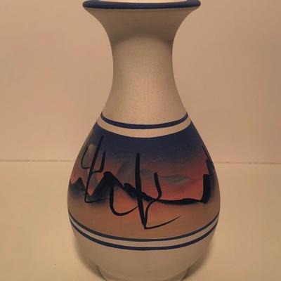 LOT 43B: Two Signed Native American Pottery Pieces & Signed Artifact Collection Mark Vranesh Painted Gourd