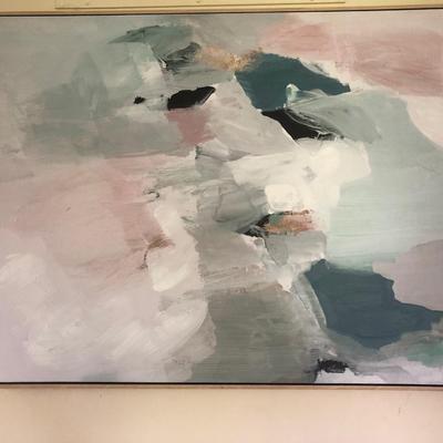 LOT 93L: Large Framed Pastel Abstract Art Print