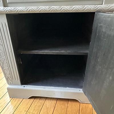 LOT 111L: Gray Decorative Side Table