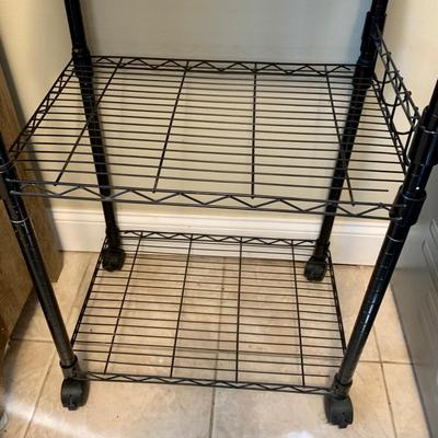 LOT 112 K: Microwave Cart W/ Hangers & Wheels
