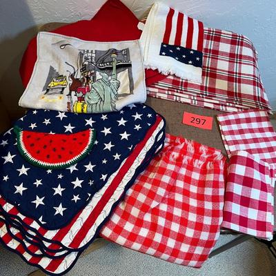 Patriotic themed table linens