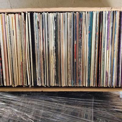 Vintage Record crate full of records