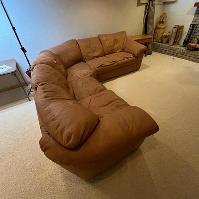 Large leather sectional couch