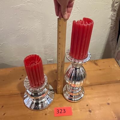 Mercury glass candlesticks
