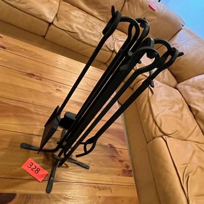 Wrought iron fireplace set