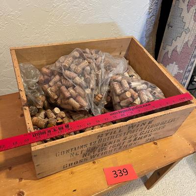 Wine box full of corks
