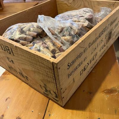 Wine box full of corks
