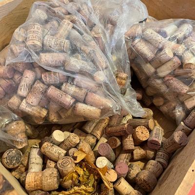 Wine box full of corks