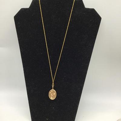 14 KT gold filled chain locket necklace
