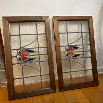 Two Framed Stained Glass