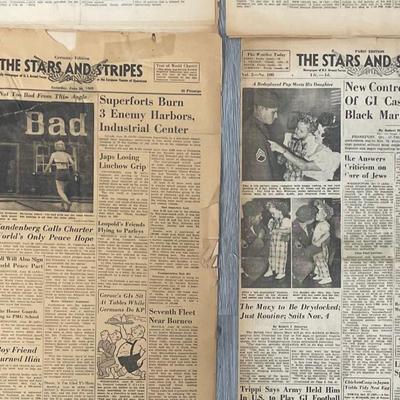 WW2 Collection Of The Stars And Stripes Newspapers Lot 1.