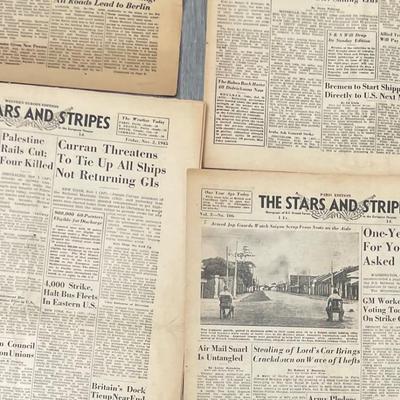 WW2 Collection Of The Stars And Stripes Newspapers Lot 1.