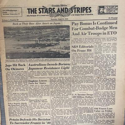 WW2 Collection Of The Stars And Stripes Newspapers Lot 2