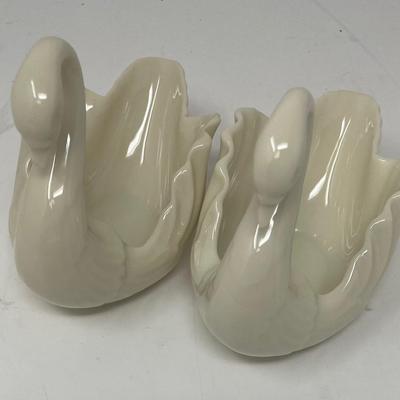 Two Lenox Swan Figurines