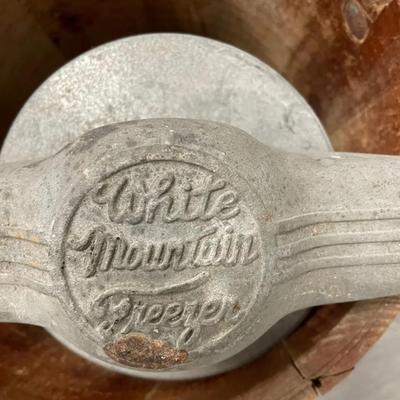 Vintage Oak Ice Cream maker/ White Mountain Freezer