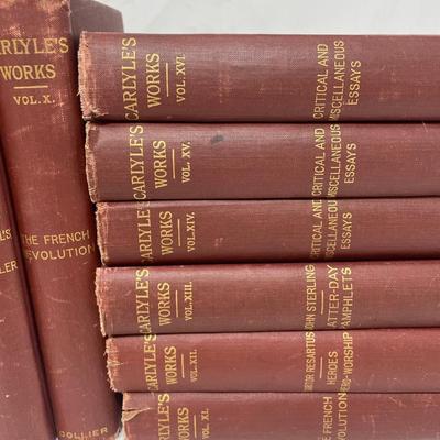 Carlyle's Complete Works 16 volumes Peter Fenelon Collier, Publisher copyright 1897