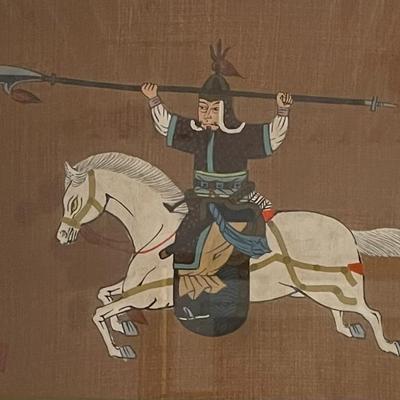 Chinese Warrior on white Horse