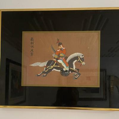 Chinese Warrior on dark Horse