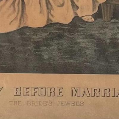 Litho, Currier & Ives, The Day Before Marriage