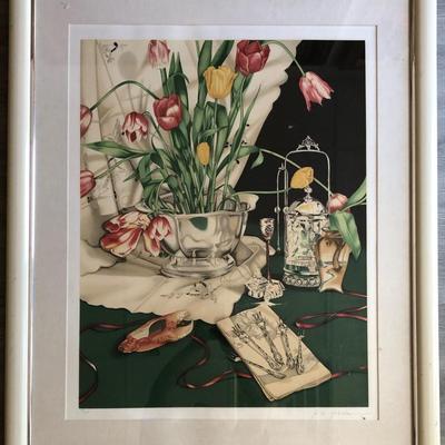 Signed Floral Lithograph print Limited Edition 190/200 (Print only)