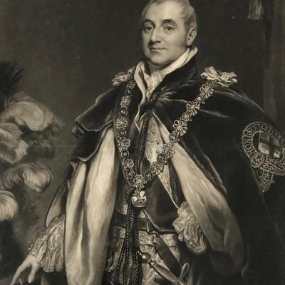 19 th  Cen. Charles Turner Portrait Engraving of 6 th  Duke of Beaufort