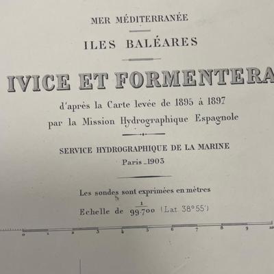 MER MEDITERRANEE/ ILES BALEARES/ IVICE ET FORMENTERA/ d' apres la Carte levee de 1895 a 1897 a 1897