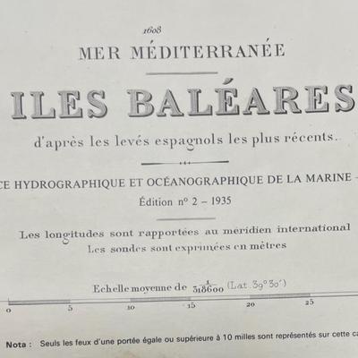 MER MEDITERRANEE/ ILES BALEARES/  SERVICE HYDROGRAPHQUE ET OCEANOGRAPHIQUE DE LA MARINE - PARIS/