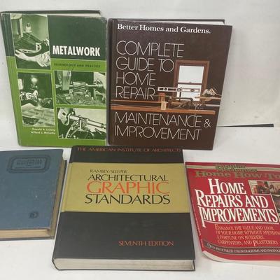 Collection of 5 Books on Industrial Mechanics, Architect, Metal Work
