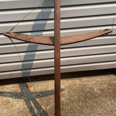 VINTAGE unique tall wooden Nautical pole light