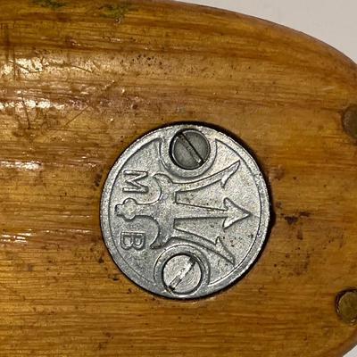 Maritime Wood Block Tackle Pulley / Marked M & B #1