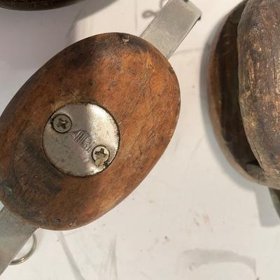 Maritime Wood Block Tackle Pulley / Marked A & B