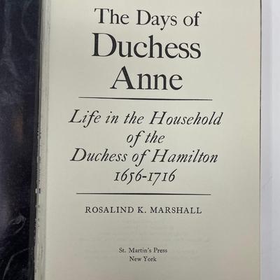 The Days of Duchess Anne, Duchess of Hamilton, Rosalind Marshall
