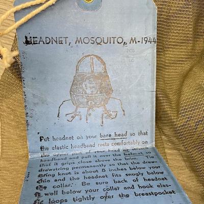 WWII US Army Headnet, For Mosquitos M-1944