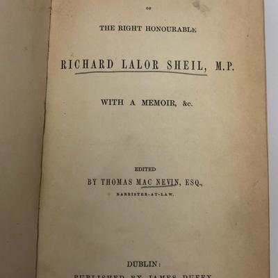 Thomas Mac Nevin: The Speeches of The Honorable  Richard Lalor Sheil, M.F.. 1845