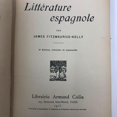 James Fitzmaurice-Kelly: Litterature espagnole. 1913 Edition