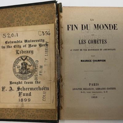 Maurice Champion: La Finn Du Monde et les Cometes au Point de vue                 Historique et