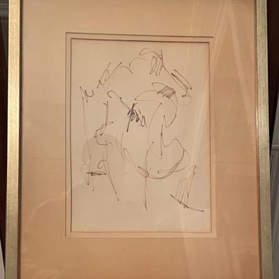 Signed and Dated 1951 Abstract Sketch