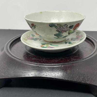 Qing Dynasty Chinese Soup Bowl with Saucer plate