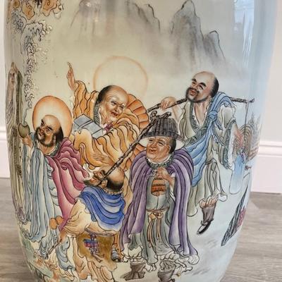 Large Republic Period Chinese Famille Verte Vase w/ Cover