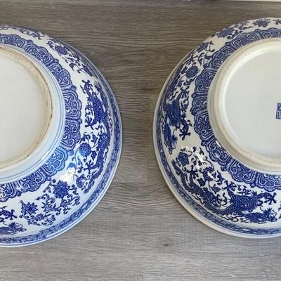 Twin Vintage Blue and White Bowl