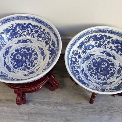 Twin Vintage Blue and White Bowl