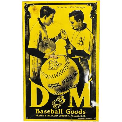 D & M Baseball Goods Advertising Sign