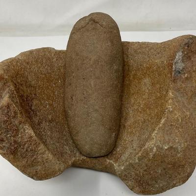 Antique Native American Indian Mortar Stone & Pestle