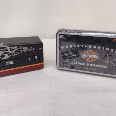 Harley-Davidson Desk Calander and Collector Domino Set