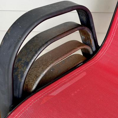 Stackable Red Sling Patio Chairs ~ Set Of Four (4) ~ *Read Details