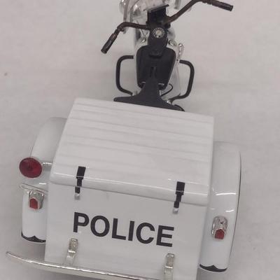 Harley-Davidson 1947 Police Servi-Car Motorcycle Die Cast Coin Bank with Box (#15)